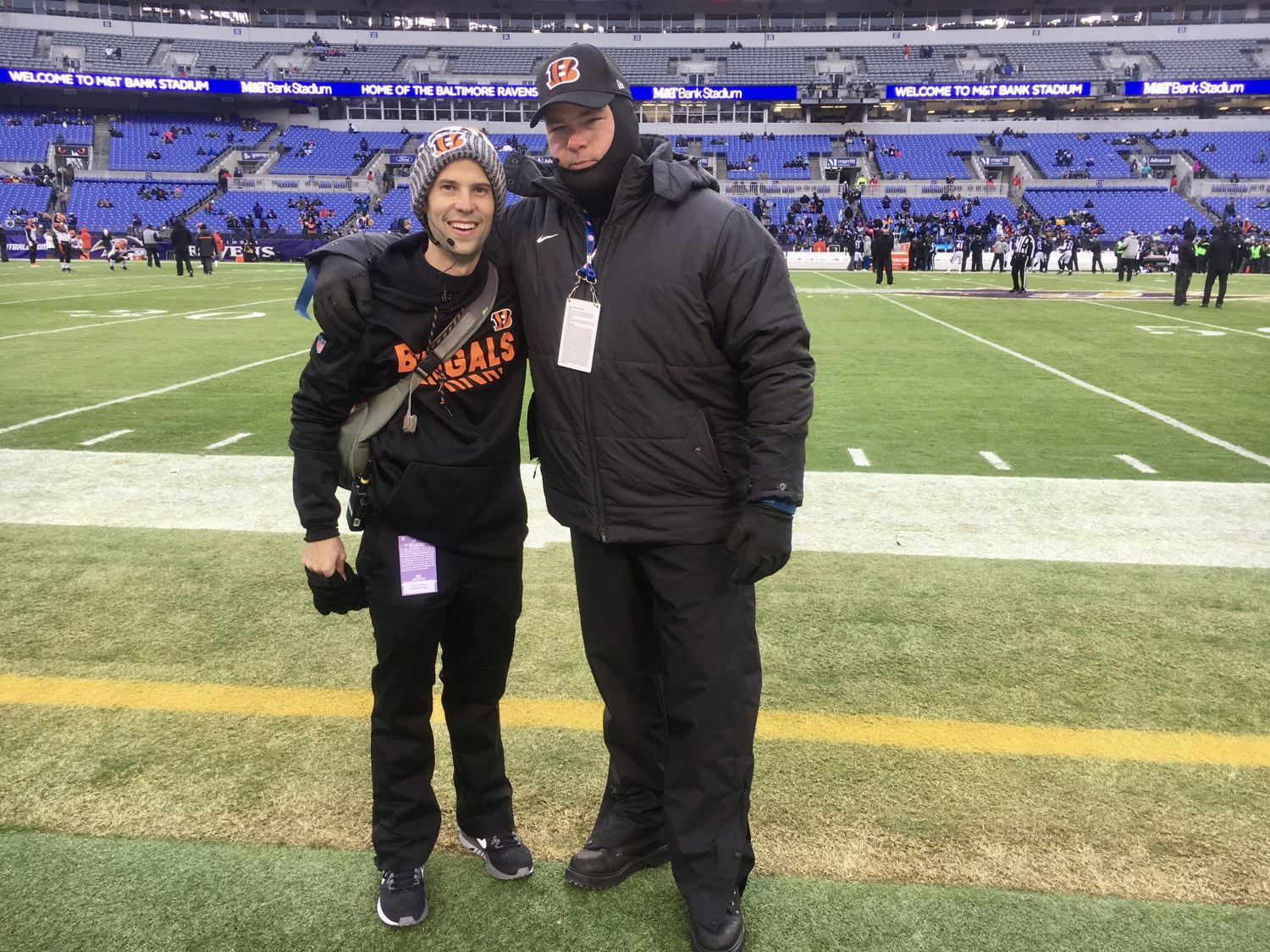 Michael Gordon on an NFL sideline at M&T Bank Stadium