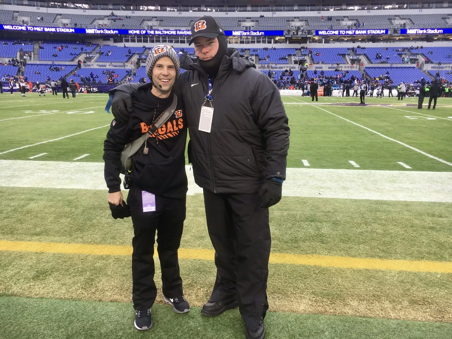 Michael Gordon on an NFL sideline at M&T Bank Stadium